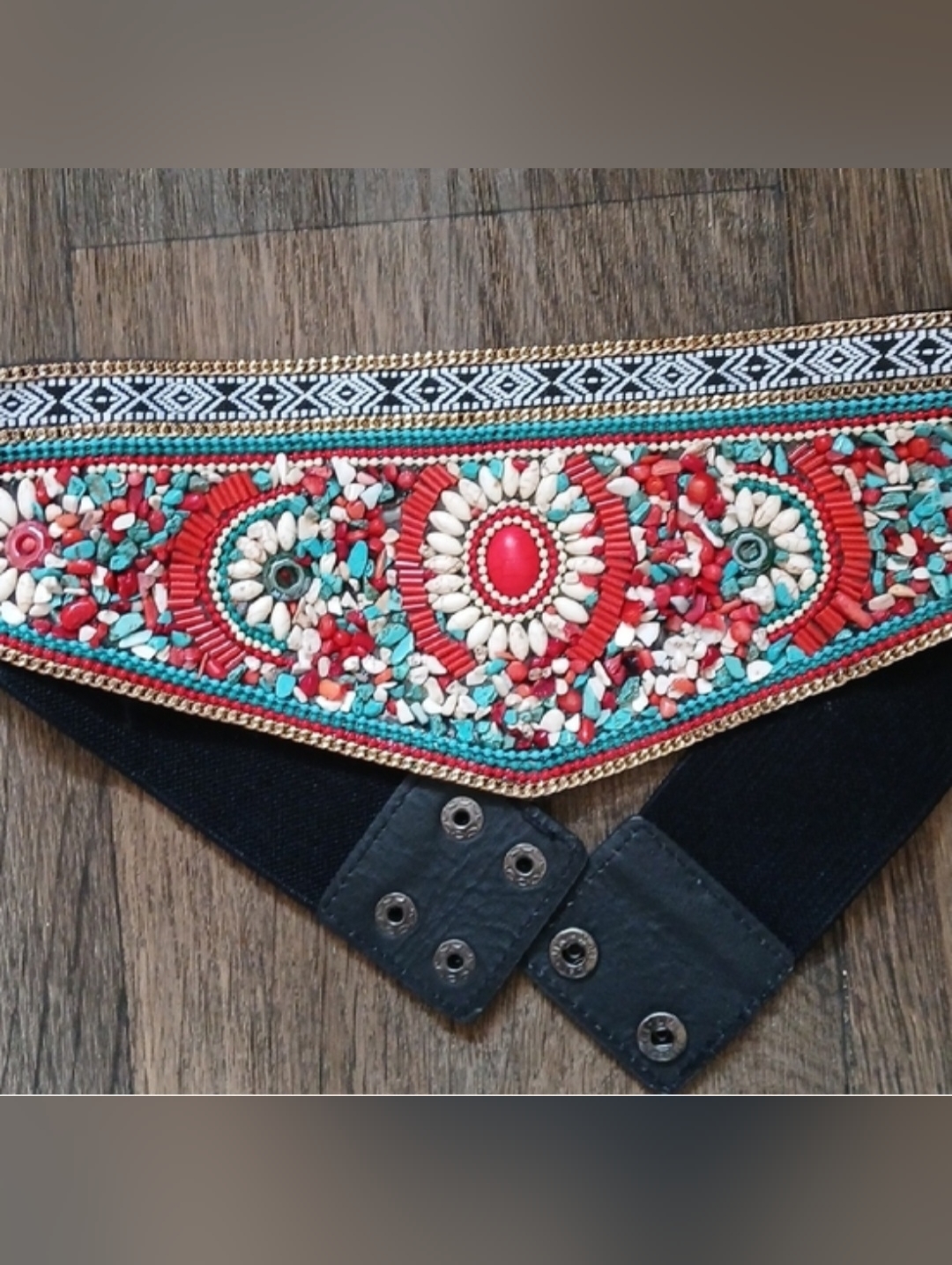 Beaded Bohemian Gypsy Stretch Belt.